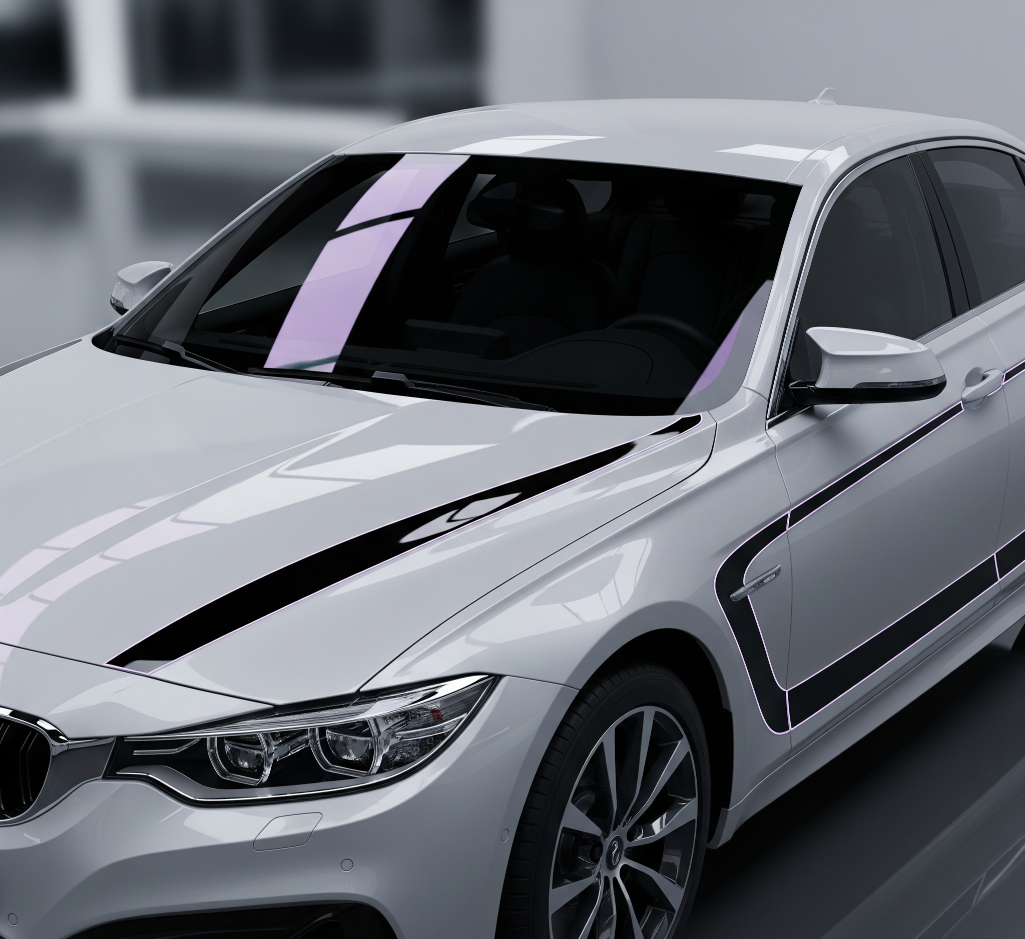 Modern car on a scenic road